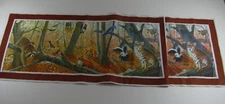 1975 National Wildlife Federation Scarf Forest Woodland Animals Birds 52x12"