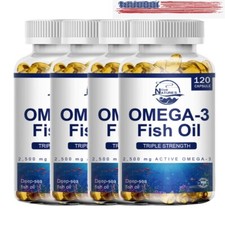 2500mg Omega 3 Fish Oil Capsules 3 x Strength EPA DHA High Potency 1-4 Bottles