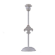 Tischleuchte Metall Antik Weiß Gewischt + Motiv Lelie 1745532