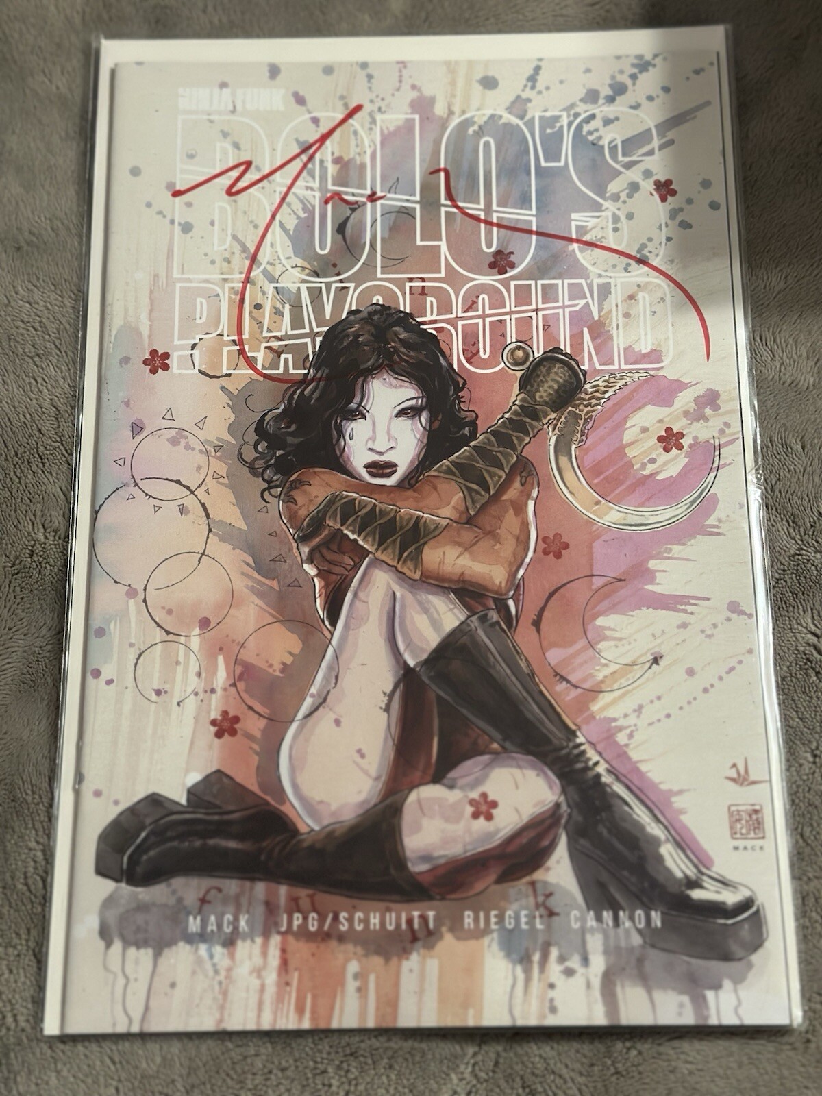 Ninja Funk Bolo's Playground #1 David Mack 1:25 Signed JPG w/COA