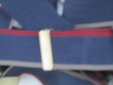 Red Navy Taupe Striped Webbing Suspenders Braces Button On