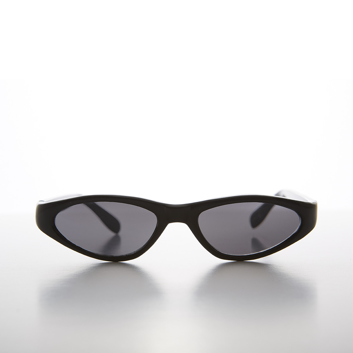 Black Edgy Small Cat Eye 90s Vintage Sunglass Gray Lens Vicky
