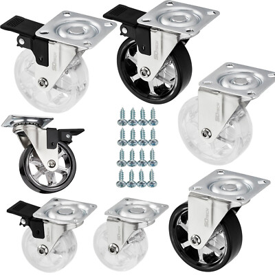 SOTECH 4er Set Lenkrollen RAPID Ø 50-75 mm belastbar bis 140 Kg inkl. Schrauben