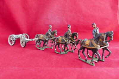 Soldat De Plomb Heyde – Train D'artillerie Avec Canon Fonctionnel – Ancien