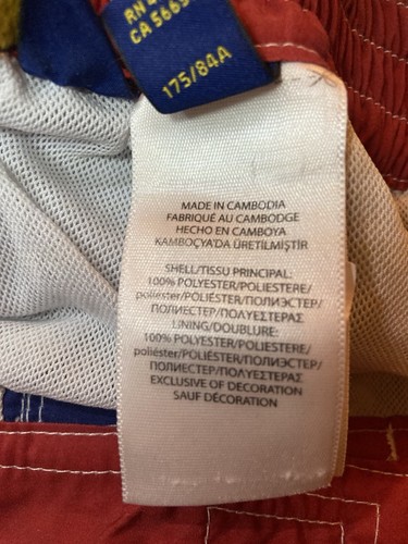Polo Ralph Lauren Swim Trunks Ombré Red White Blue Mens Size M Flag USA - Picture 12 of 13