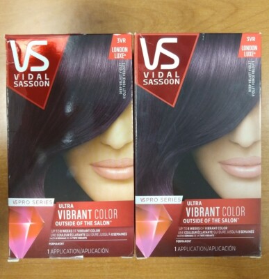 2 Pack Vidal Sassoon Pro Series Hair Color - 3VR Deep Velvet Violet (4105) R2P2