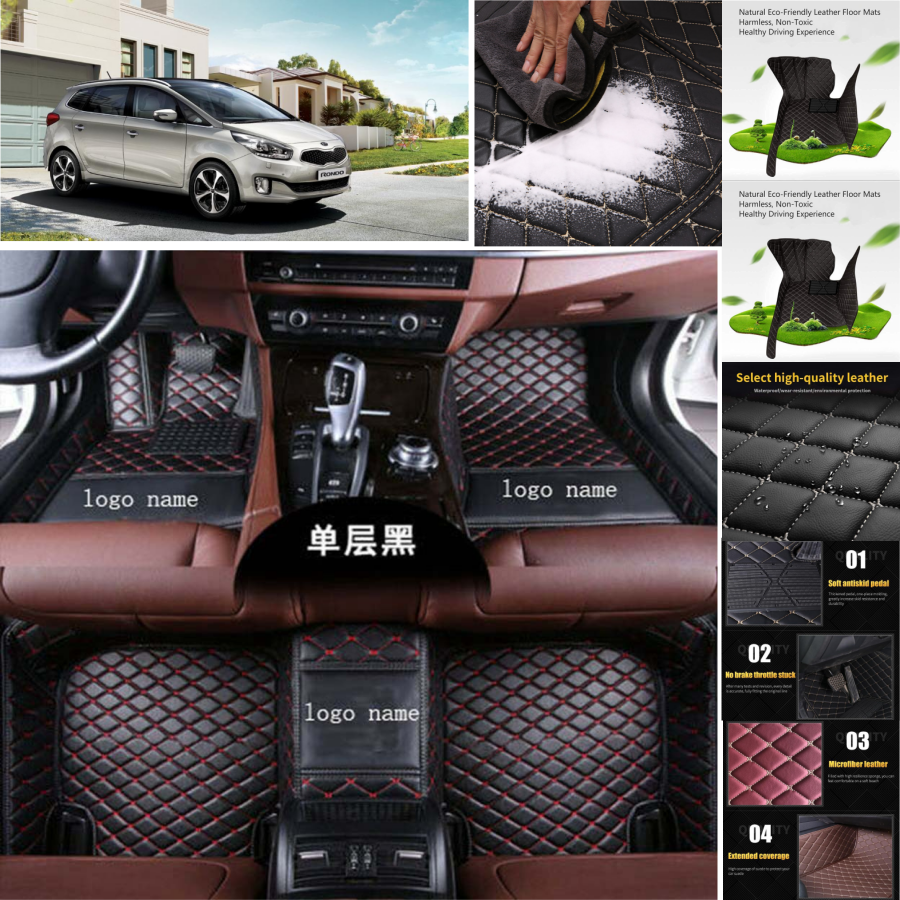 For Kia Rondo Sedona Car Floor Mats Luxury Waterproof Liners Carpet