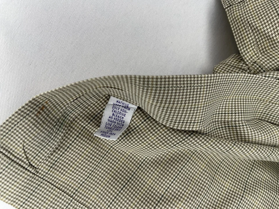 Ralph Lauren фиолетовый ярлык мужской размер M желтовато-коричневый Италии гончая кнопка платье рубашка - Изображение 4 из 4