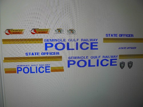 Seminole Gulf Railway Police Vehicle Decals 1:64 two for one money