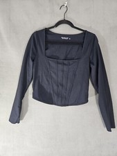 Abercrombie Fitch Y2K Soft Squareneck Neckline Black Crop Corset Size Large