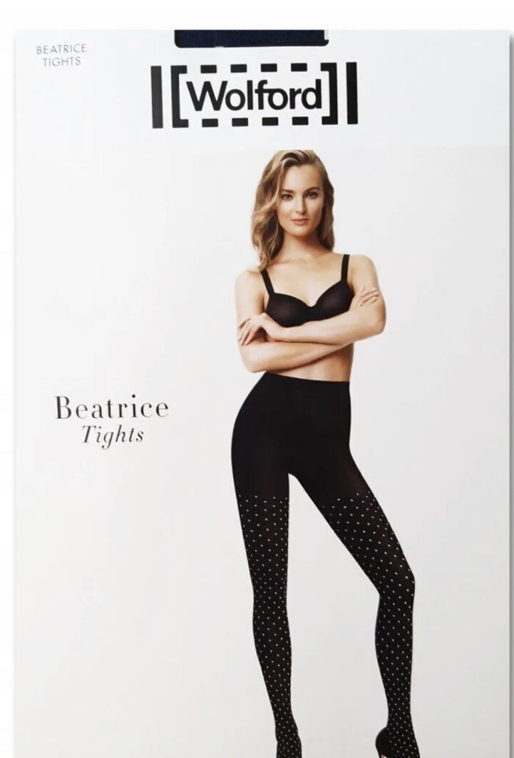 New XS Wolford Beatrice Tights 4/6 Extra Small Black White