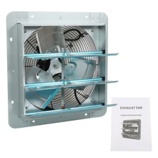 Shutter Exhaust Fan 14 Inch Aluminum High Speed Wall Mounted Greenhouse Garage