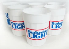 Vintage Budweiser Light & Michelob Lite Plastic Cups By Graffi - Lot of 6