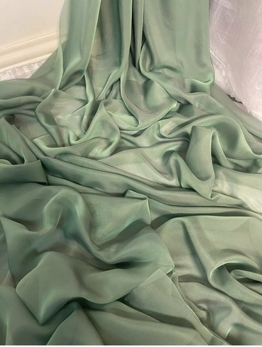 1 mtr zweifarbig salbeigrün kationisch Brautkleid Chiffon Stoff..58" breit #17406 - Bild 6 von 6