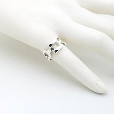 Sterling Silver 925 Geometric Shapes Modernist Band Ring Size 5.5