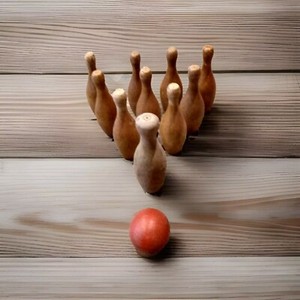 Antique Bowling Childrens Bowling Set 1920's