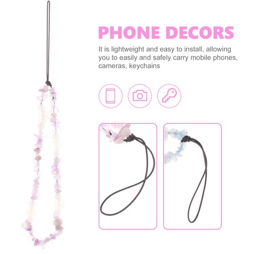 2 Pcs Handyriemen Handy-Kristall-Lanyard Dekorative Telefonkette - Zdjęcie 4 z 12