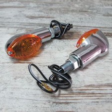 Coppia Frecce Cromate Omologate Moto Cafe Racer Scrambler Custom Harley Cateye