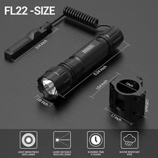 Tactical Flashlight 1200 Lumen LED Weapon Light M Lock Rail Mount Flashlight