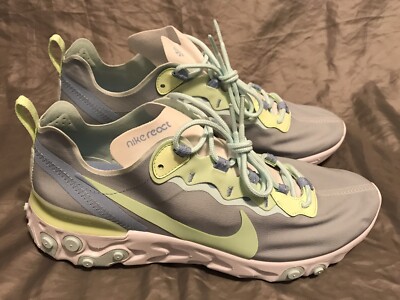 Nike Womens React Element 55 White/Frosted Spruce-Barely Volt BQ2728-100 Sz 12