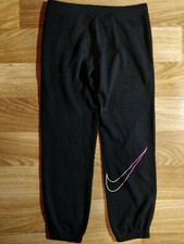 Nike Swoosh Womens Tracksuit Pants Trousers Joggers Training GYM Black Dance