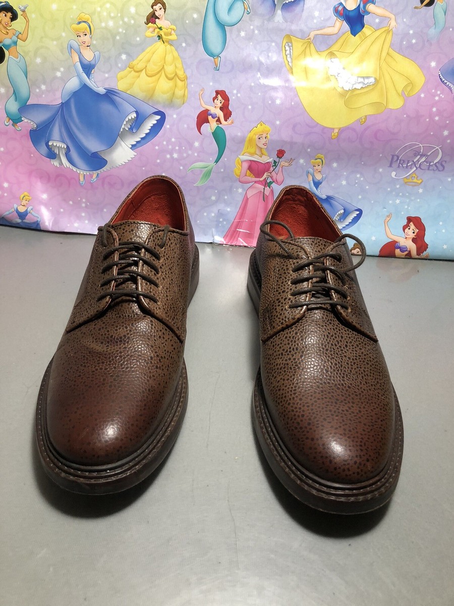 BASE LONDON Brown Leather Lace Up Plain Toe Derby Shoes Size 