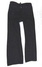 Vintage SAILOR PANTS Button Front Navy Blue Wool Bell Bottoms XS 27" inseam