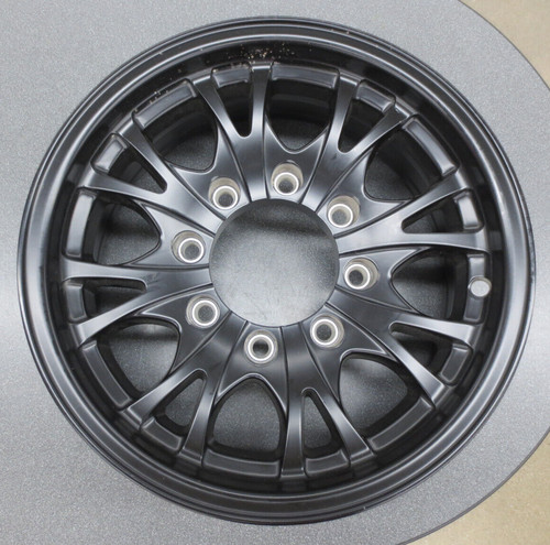 New take off Trailer Wheel Aluminum 16x6" 8 LUG on 6.5" Rim Black 4080# Lot 41