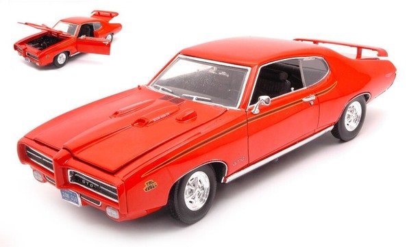 Motormax 1/18 Epoche Pontiac Gto Judge 1969 Orange Statisches Modell Diecast-image