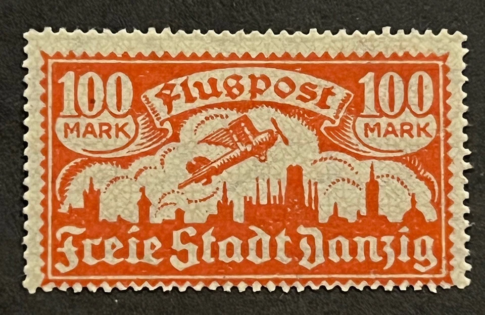 Дорожные марки: Германия МАРКИ ДАНЦИГА FLUGPOST БЕСПЛАТНОЕ СОСТОЯНИЕ 100 марок как новые оригинальные H - Изображение 2 из 4