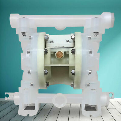 Double Diaphragm Pump Air-Operated - 15mm Inlet/Outlet, Max 101 PSI, Plastic (QBY4-15PP, Yellow Valve)
