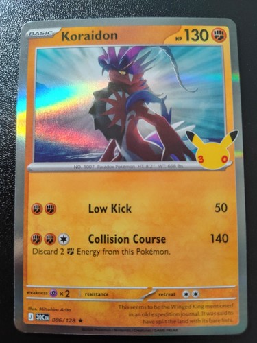 Pokemon 30th Celebration Koraidon Holo Rare Card 086/128 NM
