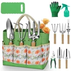 10Piece Heavy Duty Stainless Steel Gardening Tool Set with Storage Tote