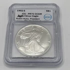 1992 S American Silver Eagle 1oz ICG PR70DCAM Austin Hutto Signed