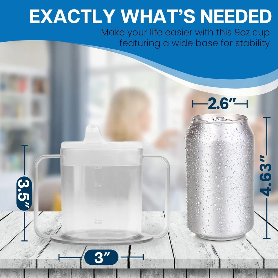 Taza para sorber adultos de 9 oz con 2 asas - tazas para sorber Independence - paquete de 3 Foto 3 de 4