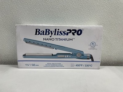 Babyliss Pro Nano Titanium 32mm Digital Ionic Flat Iron, Blue