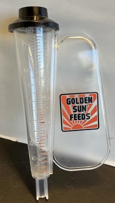 Vintage Golden Sun Feeds Advertising Promotional Rain Gauge Farm Plastic. Nice
