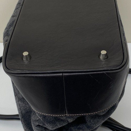 Auth Coach Shoulder Tote Bag Signature Black Gray 7721 Wool From Japan 230812 - Picture 10 of 24