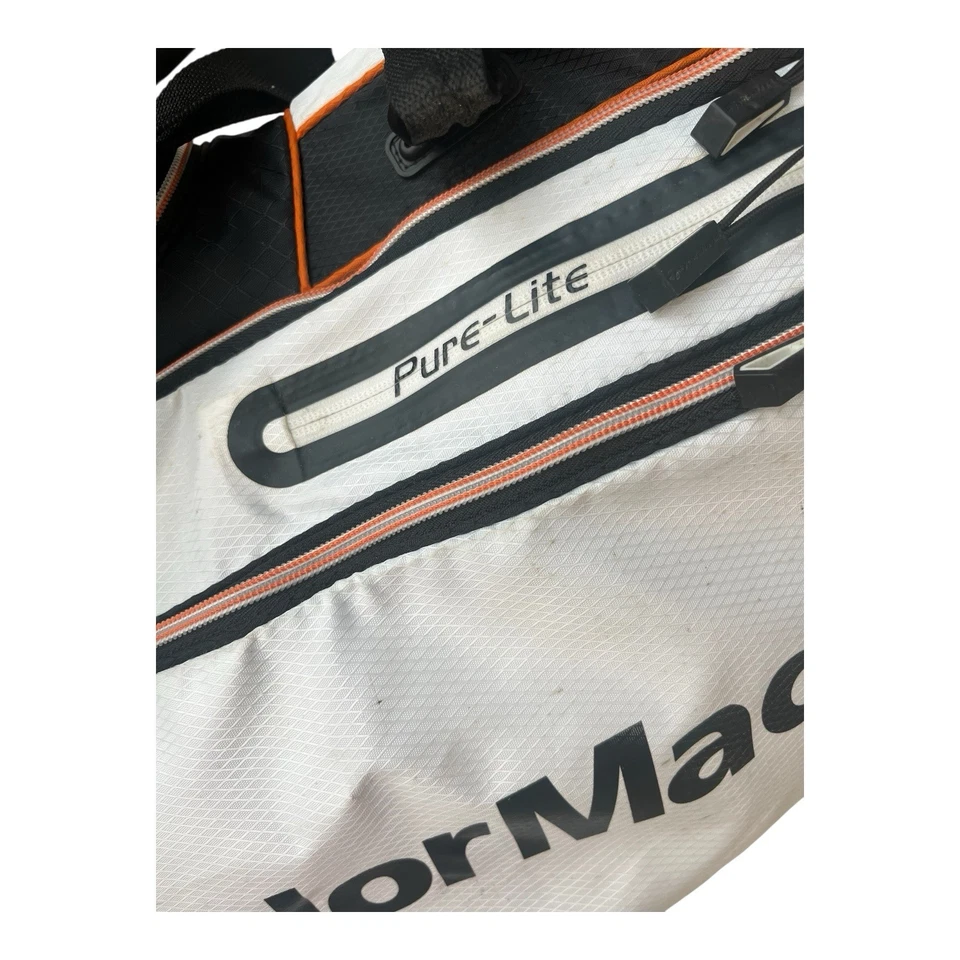 TaylorMade Pure Lite Stand Carry Bag White Black Orange 5 Way Golf Bag Raincover - Image 2 of 4