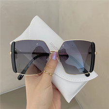 Square Sunglasses Women 2024 Vintage Brand Oversize Women'S Sun Glasses Black Fe