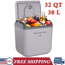 32 QT Electric Cooler  Warmer Portable Car Refrigerator 12V Car Cooler w/Handle