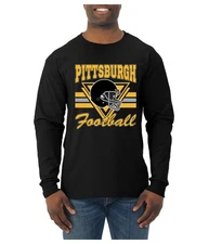 Pittsburgh Football Helmet Mens Long Sleeve Shirt