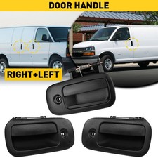 Juego de 2 manijas de puerta delanteras traseras exteriores izquierda derecha para camioneta Chevy Express GMC Savana 96-09