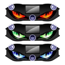 Solar LED Devil Eye Dynamic Car Light, Wireless Anti-Collision Window Decor Lamp