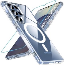 Clear Magsafe Case For Samsung Galaxy S25 Ultra Phone Cover+ Screen Protector