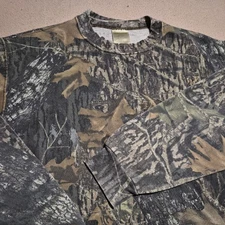 Vntg Field Staff Men's Large Mossy Oak BreakUp Camo Crewneck Pullover Sweatshirt