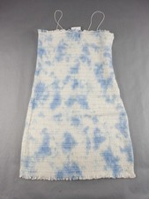 American Eagle Outfitters Women's L Tie-Dye Smocked Mini Dress Blue White NWT