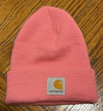 Carhartt Toddler Knit Beanie Hat Pink Logo Patch One Size Fits Most