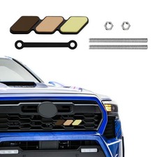 Tri-Color Grille Badge Emblem, Grille Insert Trims, Front Grille Logo Car Tru...