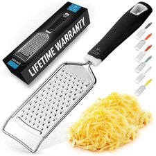 Professional Cheese Grater Stainless Steel - Durable Rust-Proof Metal Lemon Z...